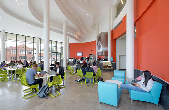 Students in Byte75 cafe.