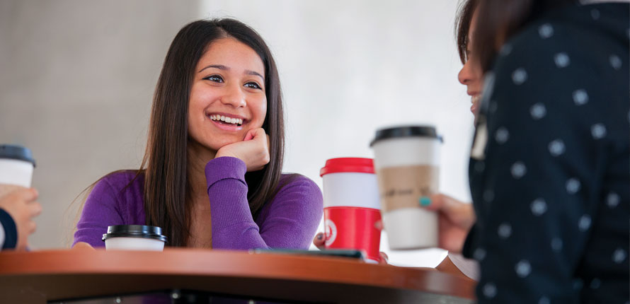 students with coffee students with coffee